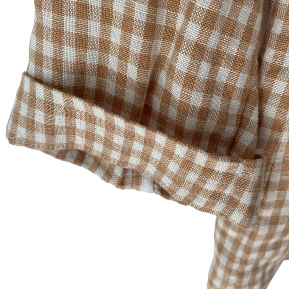 Madewell Linen Dorset Gingham Tan Cream Boyfriend Blazer NWTs size medium - Picture 8 of 12
